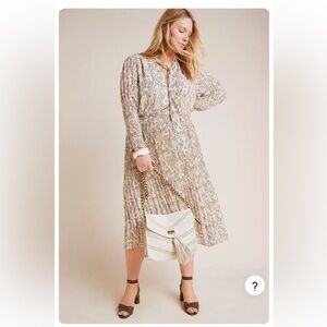 Anthropologie Olivia Snake-Printed Midi Dress